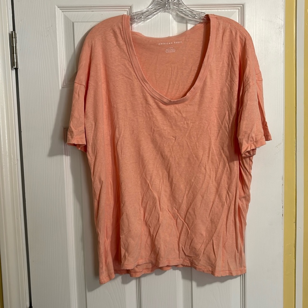 American eagle salmon orange t shirt